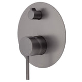 Fienza 228102GM-LF Kaya Large Round Plate Wall Diverter Mixer Lead Free Gunmetal Grey - Wall Mixer Diverter