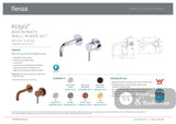 Fienza 228104B-130-LF Kaya Wall Basin/Bath Mixer Set Round Plates Matte Black 130mm Outlet - Bathroom Wall Mixers