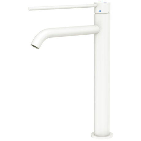 Fienza 228107DMW-LF Kaya Care Tall Basin Mixer Matte White - Mixer Taps Care and Assisted Living