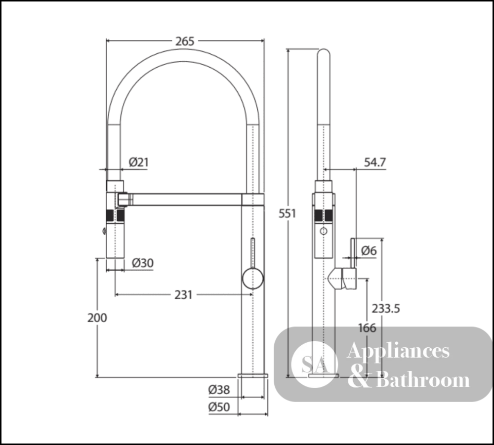 Fienza Kaya 228109Ub Urban Brass Pull Down Mixer Tap Kitchen Taps