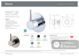 Fienza 228114-3-LF Kaya Up Wall Mixer Large Round Plate Chrome - Bathroom Wall Mixers