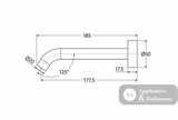 Fienza 228115MW-LF Kaya Bath/ Basin 180mm Outlet Matte White - Bath/Basin Spouts