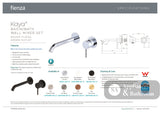 Fienza 228118-200-LF Kaya Up Basin/Bath Wall Mixer Set Round Plates 200mm Outlet Lead Free Chrome - Bathroom Wall Mixers