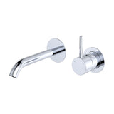 Fienza 228118-LF Kaya Up Basin/Bath Wall Mixer Set Round Plates 160mm Outlet Lead Free Chrome - Bathroom Wall Mixers