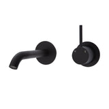 Fienza 228118B-LF Kaya Up Basin/Bath Wall Mixer Set Round Plates 160mm Outlet Lead Free Matte Black - Bathroom Wall