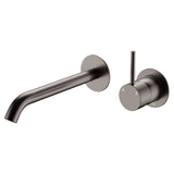 Fienza 228118GM-200-LF Kaya Up Basin/Bath Wall Mixer Set Round Plates 200mm Outlet Lead Free Gun Metal - Bathroom Wall