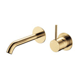 Fienza 228118UB-LF Kaya Up Basin/Bath Wall Mixer Set Round Plates 160mm Outlet Lead Free Urban Brass - Bathroom Wall
