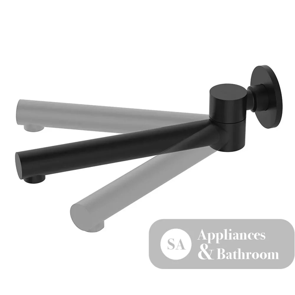 Fienza 228125B-LF Kaya Swivel Basin/Bath Outlet Matte Black - Wall Spouts