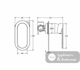 Fienza 234101GM-LF Empire Slim Wall Mixer Oval Plate Lead Free Gun Metal - Bathroom Wall Mixers