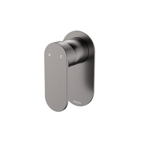 Fienza 234101GM-LF Empire Slim Wall Mixer Oval Plate Lead Free Gun Metal - Bathroom Wall Mixers