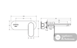 Fienza 234106CO-LF Empire Slim Basin/Bath Wall Mixer Set Oval Plate 160mm Outlet Lead Free Brushed Copper - Bathroom