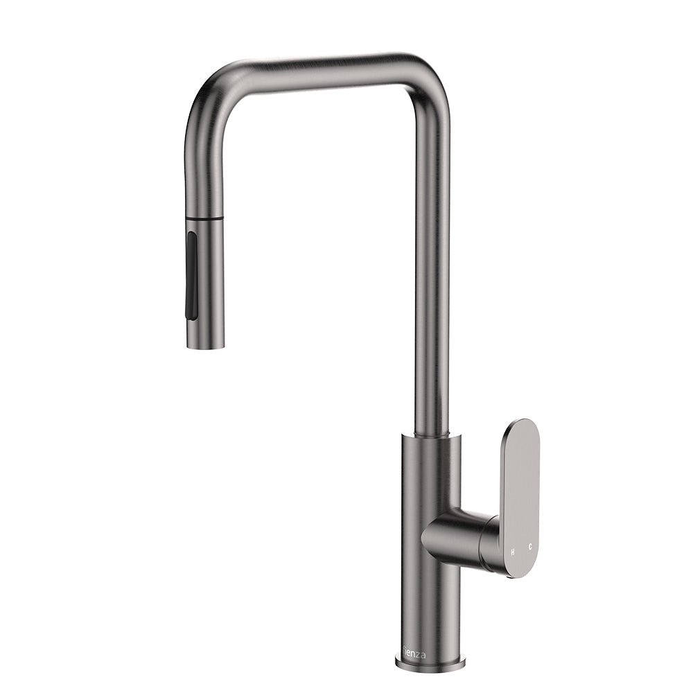 Fienza 234108GM-LF Empire Slim Pull Out Sink Mixer Lead Free Gun Metal - Kitchen Mixer Taps