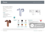 Fienza 234112-4-LF Empire Slim Wall Diverter Mixer Small Round Plates Horizontal Lead Free Chrome - Wall Mixer Diverter