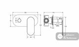 Fienza 234112CO-LF Empire Slim Wall Diverter Mixer Large Oval Plate Horizontal Lead Free Brushed Copper - Wall Mixer