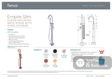 Fienza 234113CO Empire Slim Floor Mounted Bath Mixer with Hand Shower Brushed Copper - Bath Fillers
