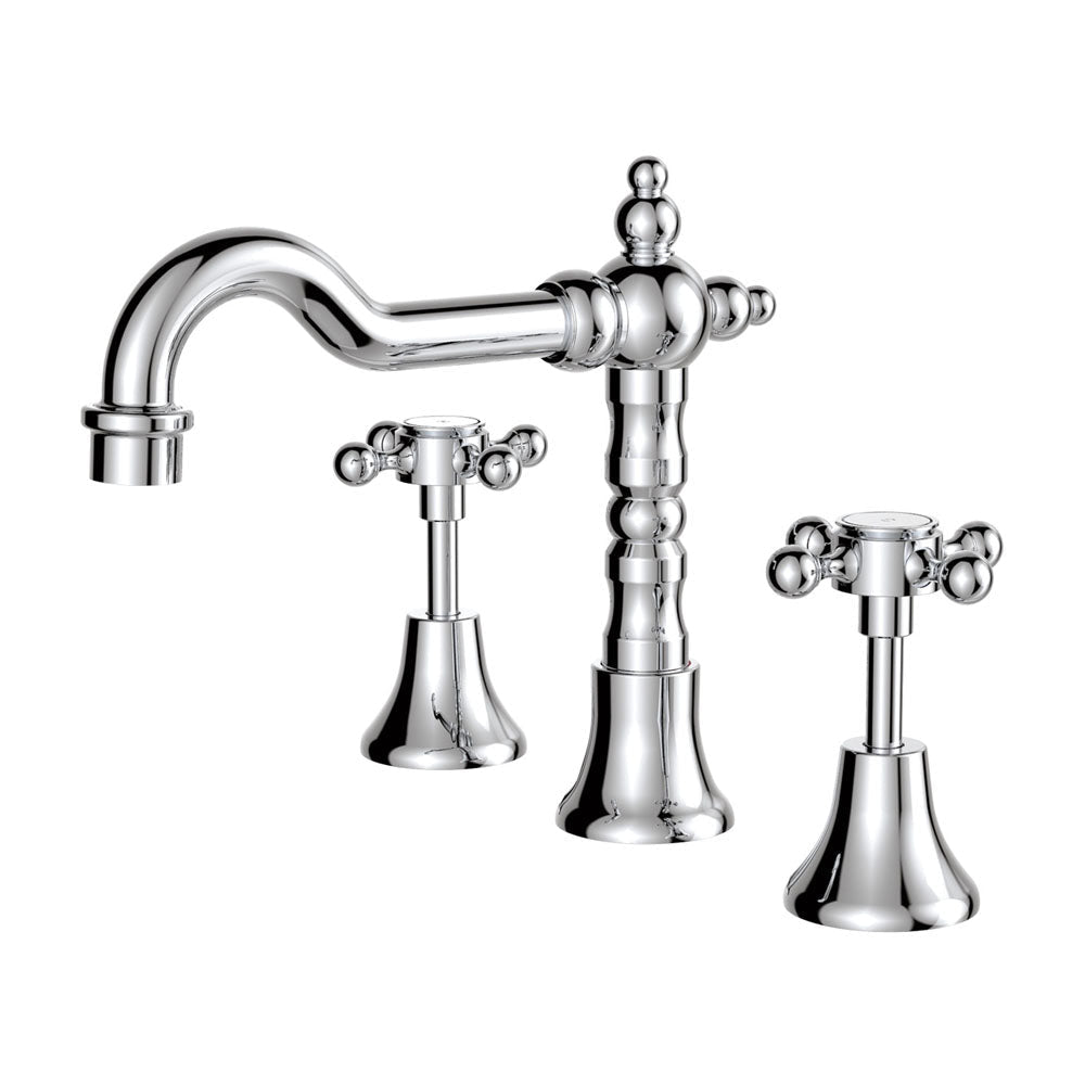 Fienza 336101-LF Lillian Shepherds Crook Basin Set Chrome - Tapware 3 Piece