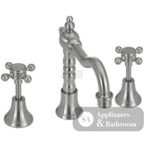 Fienza 336101BN Lillian Shepherds Crook Basin Set Brushed Nickel Tapware 3 Piece