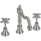 Fienza 336101BN Lillian Shepherds Crook Basin Set Brushed Nickel Tapware 3 Piece
