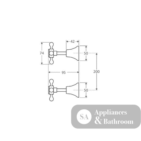 Fienza 336104BK Lillian Wall Top Assemblies Matte Black - Wall Top Assemblies