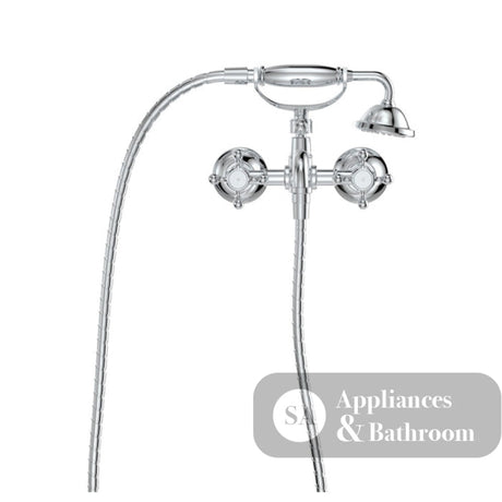 Fienza 336105 Lillian Exposed Bath Tap Set with Hand Shower Chrome - Bath Fillers