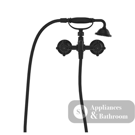 Fienza 336105BK Lillian Exposed Bath Tap Set with Hand Shower Matte Black - Bath Fillers