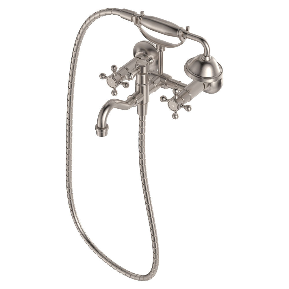 Fienza 336105BN Lillian Exposed Bath Tap Set with Hand Shower Brushed Nickel - Bath Fillers