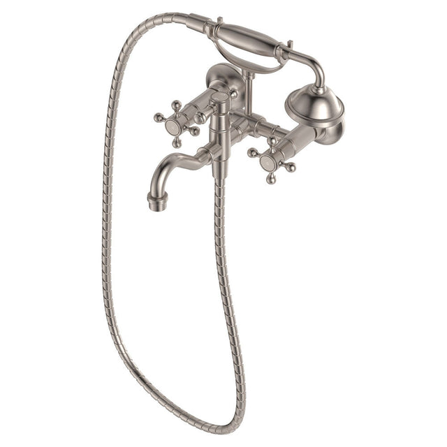 Fienza 336105BN Lillian Exposed Bath Tap Set with Hand Shower Brushed Nickel - Bath Fillers