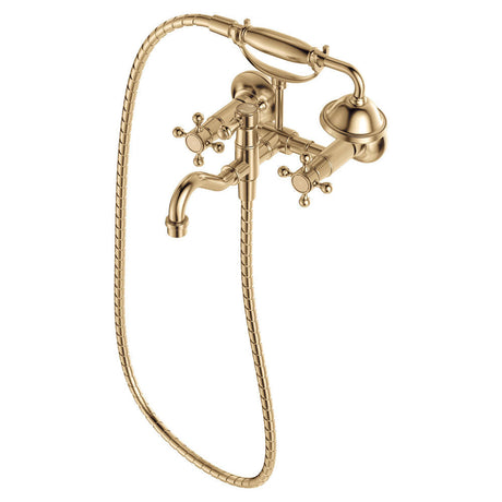 Fienza 336105UB Lillian Exposed Bath Tap Set with Hand Shower Urban Brass - Bath Fillers