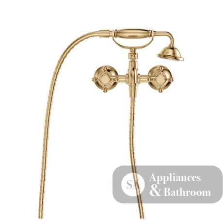 Fienza 336105UB Lillian Exposed Bath Tap Set with Hand Shower Urban Brass - Bath Fillers