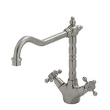 Fienza Lillian 336106Bn Shepherds Crook Brushed Nickel Sink Mixer Kitchen Taps