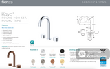 Fienza 338101B-LF Kaya Round Hob Set Round Taps Matte Black