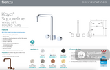 Fienza 338105CO-LF Kaya Squareline Wall Set Round Taps Brushed Copper