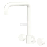 Fienza 338105MW-LF Kaya Squareline Wall Set Round Taps Matte White