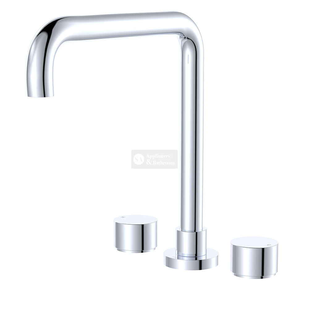 Fienza 338106-LF Kaya Squareline Hob Set Round Taps Chrome
