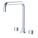Fienza 338106-LF Kaya Squareline Hob Set Round Taps Chrome