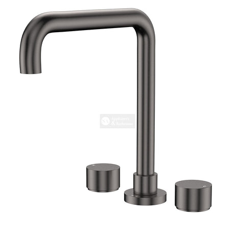 Fienza 338106GM-LF Kaya Squareline Hob Set Round Taps Gun Metal