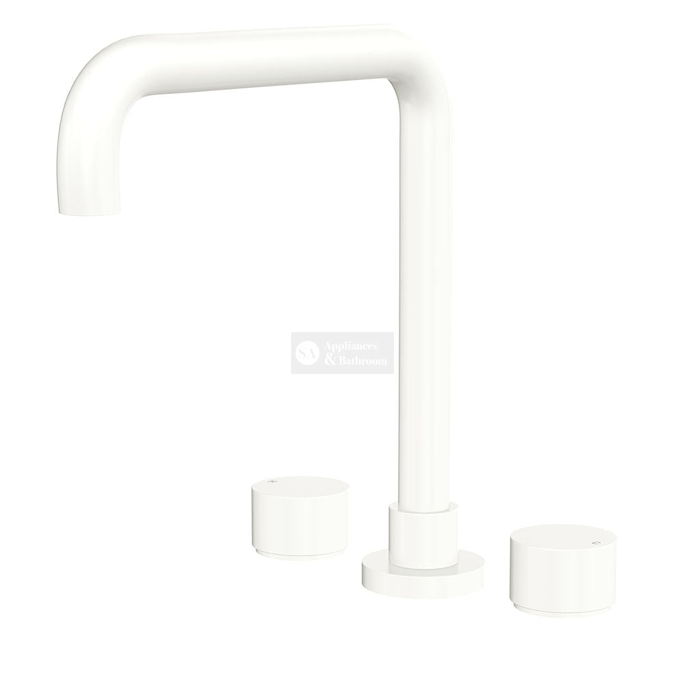 Fienza 338106MW-LF Kaya Squareline Hob Set Round Taps Matte White