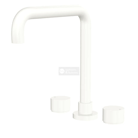 Fienza 338106MW-LF Kaya Squareline Hob Set Round Taps Matte White
