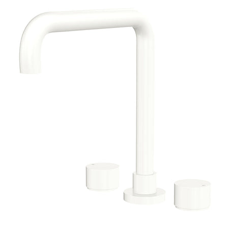 Fienza 338106MW-LF Kaya Squareline Hob Set Round Taps Matte White