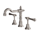 Fienza 339101BN Lillian Shepherds Crook Lever Basin Set Brushed Nickel Kitchen Mixer Taps