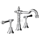 Fienza 339101CC Lillian Shepherds Crook Lever Basin Set Chrome Tapware 3 Piece