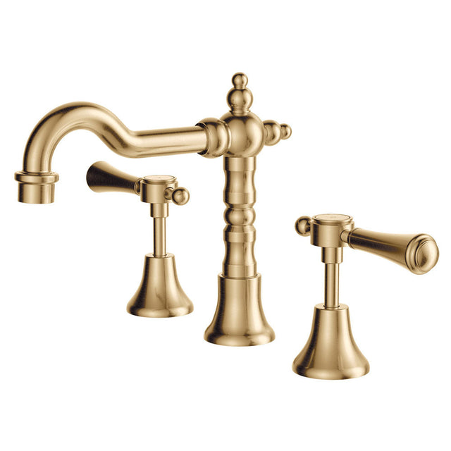 Fienza 339101UU-LF Lillian Shepherds Crook Lever Basin Set Urban Brass - Tapware 3 Piece
