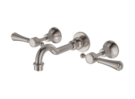 Fienza Lillian Lever Basin Bath Wall Set - Brushed Nickel 339102BN Tapware 3 Piece