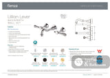 Fienza 339102NN-LF Lillian Lever Basin Bath Wall Set Brushed Nickel - Tapware 3 Piece