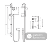 Fienza Lillian Lever Rail Shower Set Matte Black 339103Bk Showers