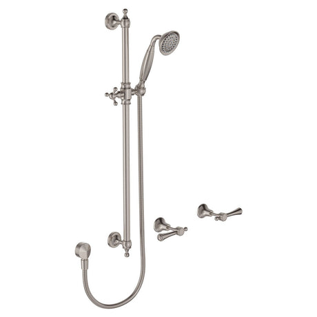 Fienza 339103NN Lillian Lever Rail Shower Set Brushed Nickel Handles Brushed Nickel - Showers