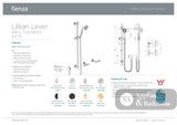 Fienza 339103UB Lillian Lever Rail Shower Set White Handles Urban Brass - Showers