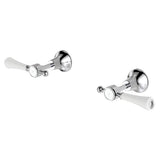 Fienza 339104 Lillian Wall Top Assemblies Chrome with Ceramic White Handles - Wall Top Assemblies