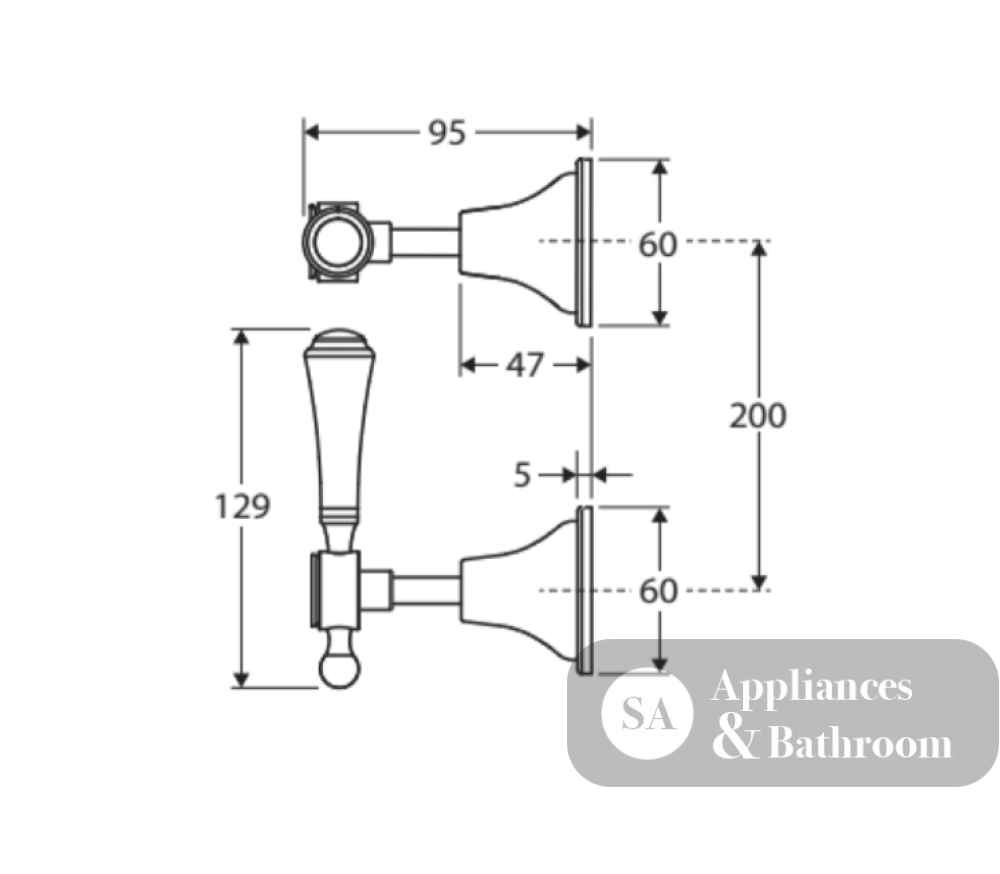 Fienza 339104NN Lillian Wall Top Assemblies Brushed Nickel - Wall Top Assemblies