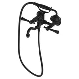 Fienza 339105BL Lillian Lever Exposed Bath Tap Set with Hand Shower Matte Black - Bath Fillers